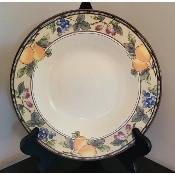 (Qty 6) Mikasa Intaglio GARDEN HARVEST Rimmed Bowls CAC29 Stoneware 9 3/8" D - Picture 2 of 15